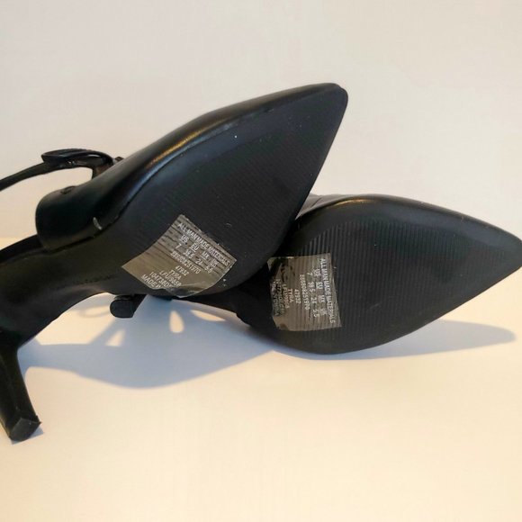 NEW Charles Jourdan Black Stiletto Heels Pumps Zip Back Whimsigoth Boho Chic 7 - Picture 5 of 6